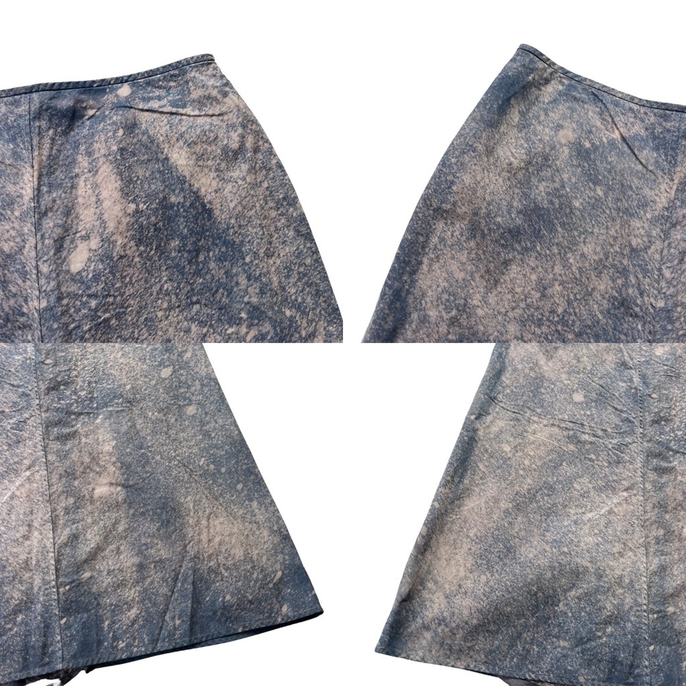 Banana Republic Women’s Size 12 Blue, Tan, Acid Wash Denim Look Lined Midi Skirt - Picture 7 of 15